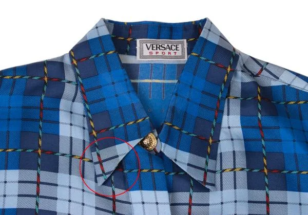 VERSACE SPORT Silk Check Button Fly Shirt K-145418_006