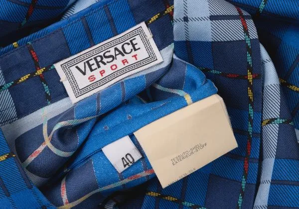 VERSACE SPORT Silk Check Button Fly Shirt K-145418_017
