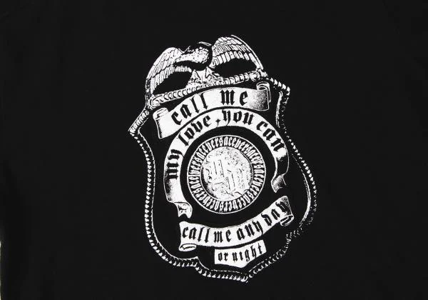 ヴェルサーチVERSACE ロゴフロントパッチTシャツ 黒M位 K-145425_007