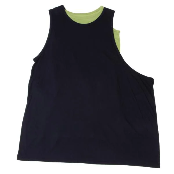 Y's Cotton Rayon Bicolor Layered Sleeveless Dress K-145434_002