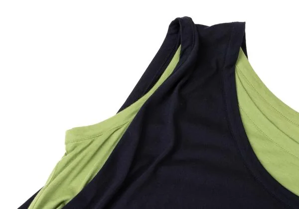 Y's Cotton Rayon Bicolor Layered Sleeveless Dress K-145434_008