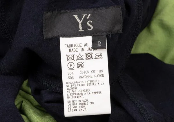 Y's Cotton Rayon Bicolor Layered Sleeveless Dress K-145434_017