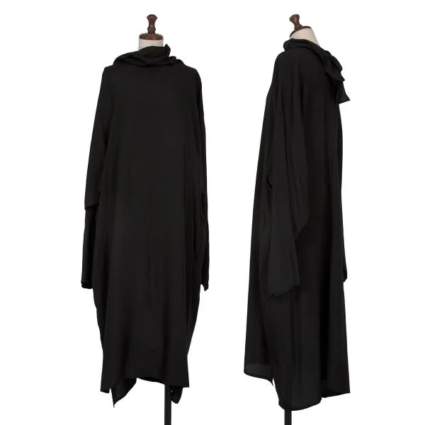 Y's Stole Neck Loose Fit Dress  Black 2 K-145442_001