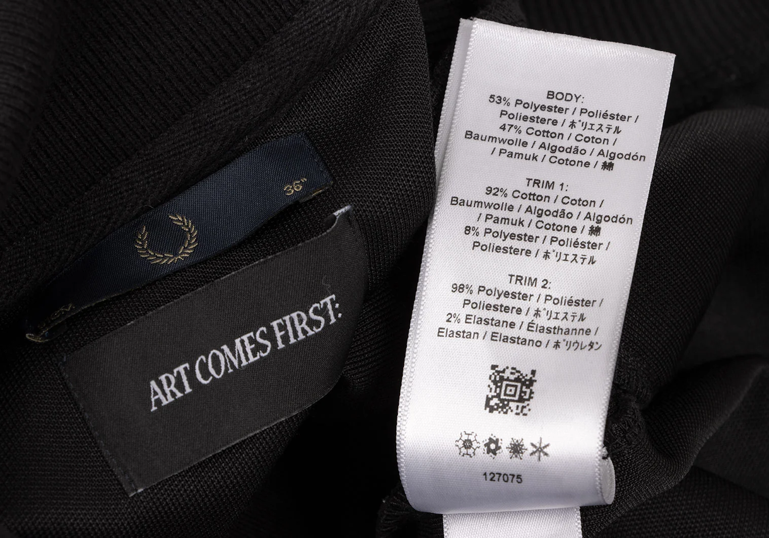 FRED PERRY x ART COMES FIRST Track Jacket Black 36 | PLAYFUL