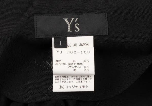ワイズY's ウールシャツドッキング切替デザインワンピース 黒1 K-145481_018
