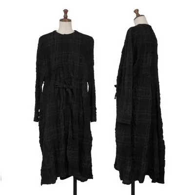 Y's Wool Checker Weave Design Shirt Dress