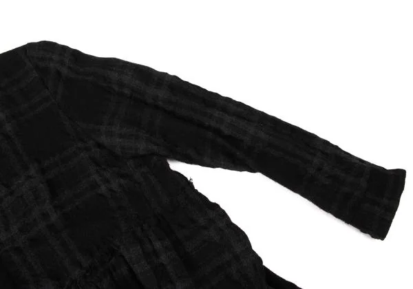 Y's Wool Checker Weave Design Shirt Dress K-145482_006