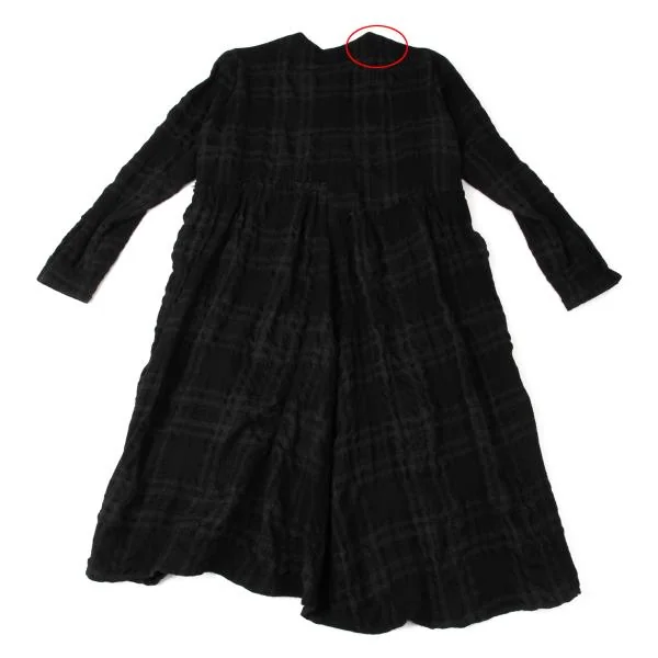 Y's Wool Checker Weave Design Shirt Dress K-145482_012