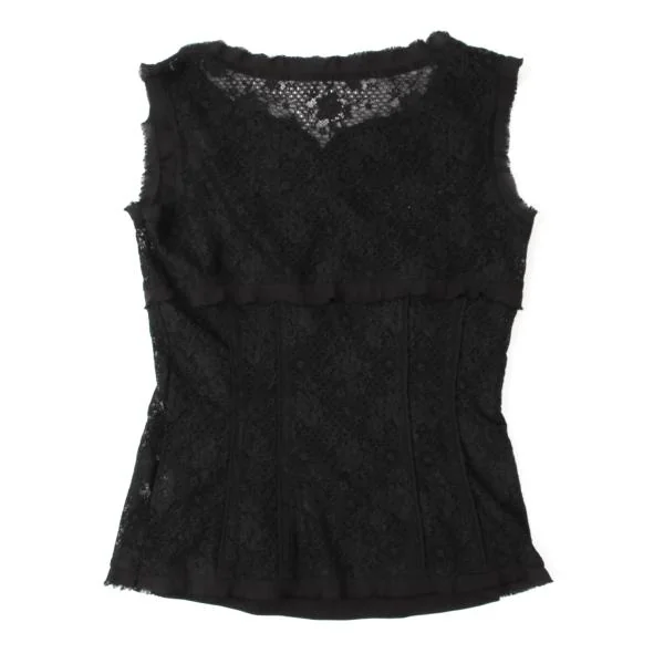 INGEBORG Nylon Switching Design Lace Sleeveless Top K-145503_011