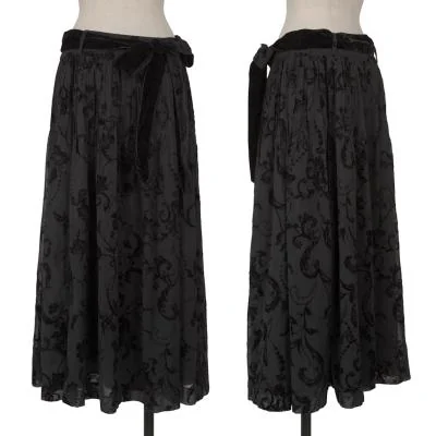 INGEBORG Floral Flocky Printed Skirt