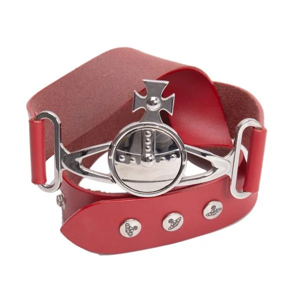 Vivienne Westwood Orb Buckle Leather Belt Red  K-145512_001