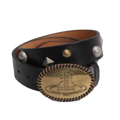 Vivienne Westwood Orb Buckle Studs Leather Belt