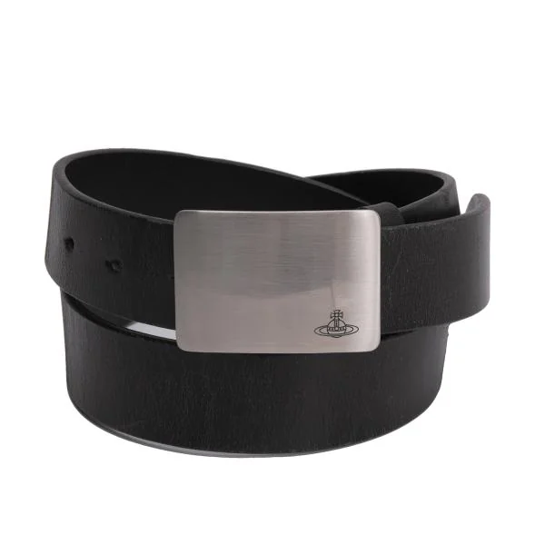 ヴィヴィアンウエストウッドVivienne Westwood オーブワンポイントバックルレザーベルト 黒 黒 K-145516_001