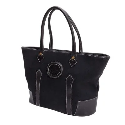 Vivienne Westwood Orb Embossed Canvas Leather Tote Bags