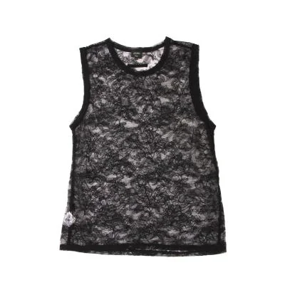Jean Paul GAULTIER HOMME Floral Lace Mesh Sleeveless Tops