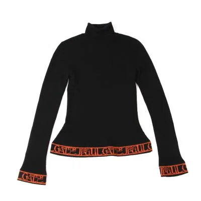Jean Paul GAULTIER HOMME Logo Turtleneck Rib Knit Sweater