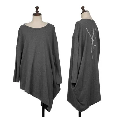 Y's Back Logo Print Asymmetry T Shirt
