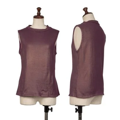 BASILE 28 Metallic Print Sleeveless Cotton Knit Top