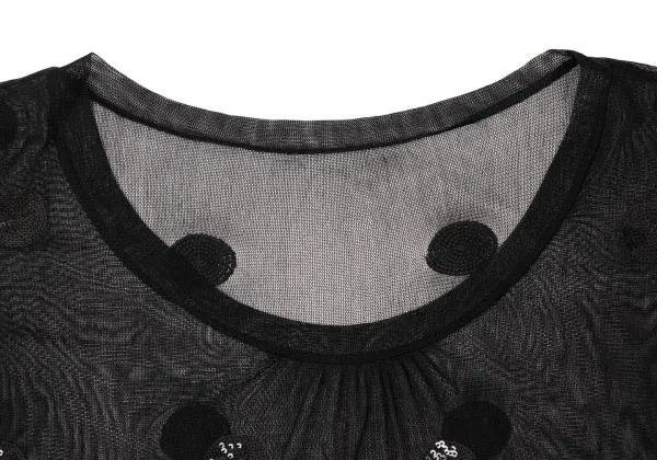 バジーレBASILE 28 スパンコールドットメッシュTシャツ 黒M位 K-145616_004