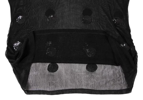 バジーレBASILE 28 スパンコールドットメッシュTシャツ 黒M位 K-145616_008