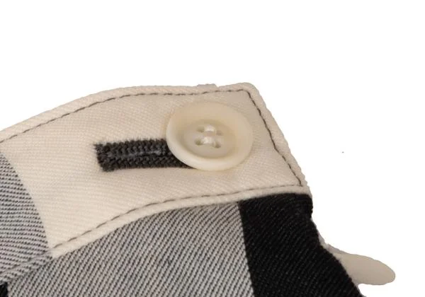  Y's Wool Overcheck Drape Design Skirt K-145630_006