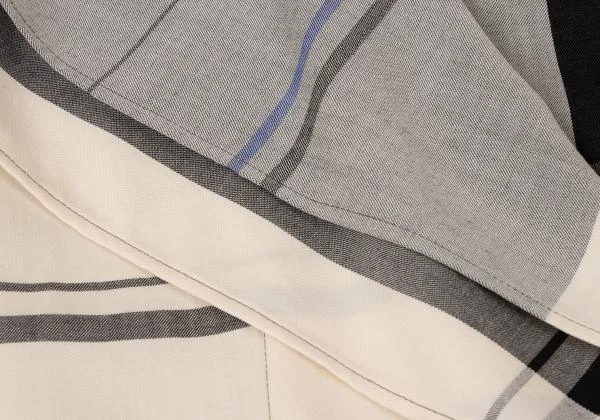  Y's Wool Overcheck Drape Design Skirt K-145630_008