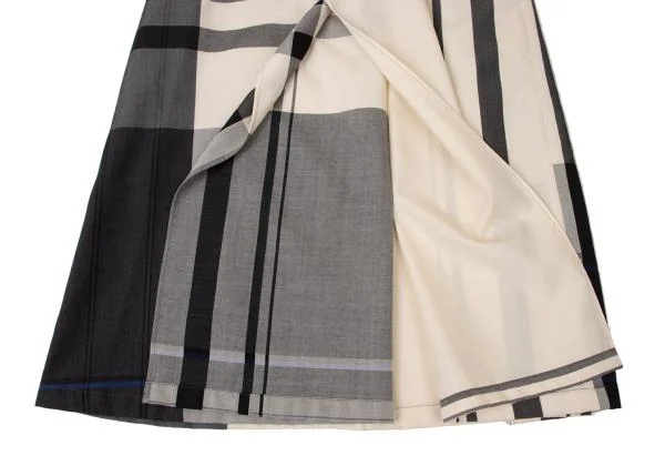  Y's Wool Overcheck Drape Design Skirt K-145630_010