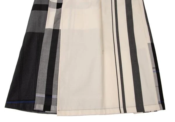  Y's Wool Overcheck Drape Design Skirt K-145630_011