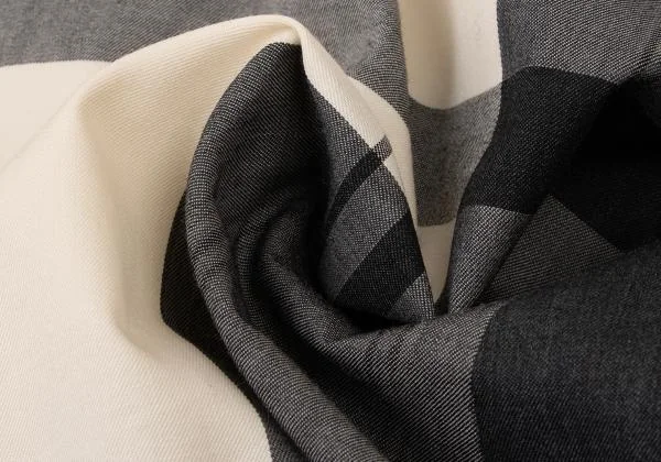  Y's Wool Overcheck Drape Design Skirt K-145630_016