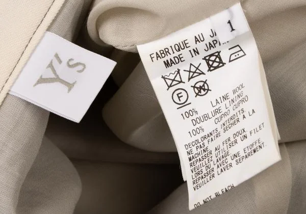  Y's Wool Overcheck Drape Design Skirt K-145630_017