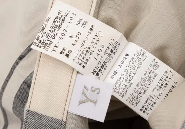  Y's Wool Overcheck Drape Design Skirt K-145630_018