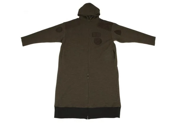Y's Patch Design Rib Knit Hooded Coat K-145662_002