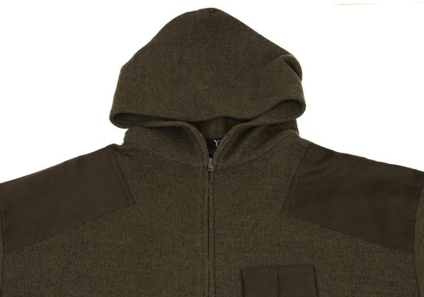 Y's Patch Design Rib Knit Hooded Coat K-145662_003