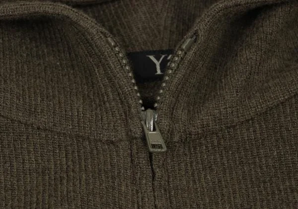 Y's Patch Design Rib Knit Hooded Coat K-145662_004