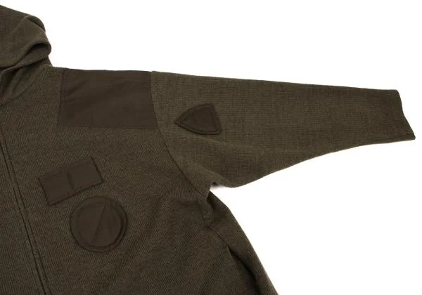 Y's Patch Design Rib Knit Hooded Coat K-145662_005