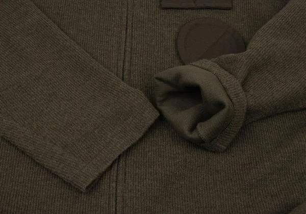 Y's Patch Design Rib Knit Hooded Coat K-145662_010