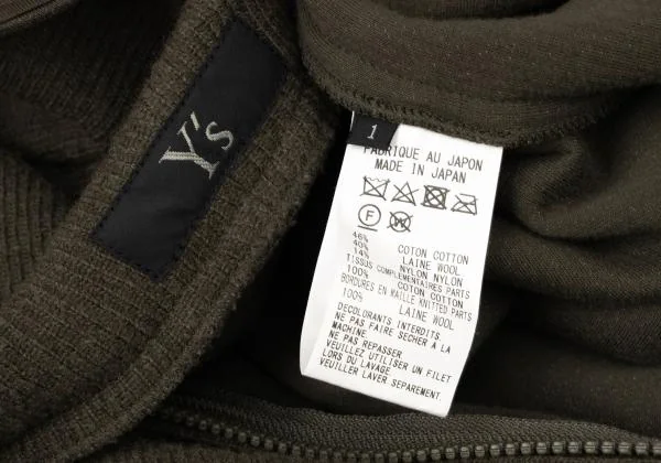 Y's Patch Design Rib Knit Hooded Coat K-145662_019