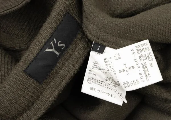 Y's Patch Design Rib Knit Hooded Coat K-145662_020