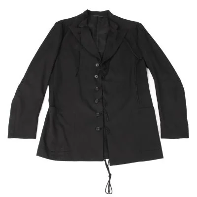 Yohji Yamamoto POUR HOMME Wool Gabardine Lace-Up Design Jacket