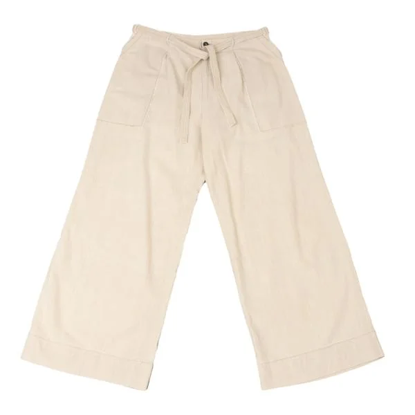 JURGEN LEHL Babaghuri Cotton Belted Wide Pants Beige M K-145702_001