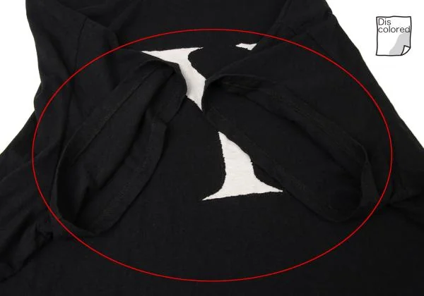 Yohji Yamamoto NOIR BLACK and BLACK Logo Cutting T Shirt K-145732_011
