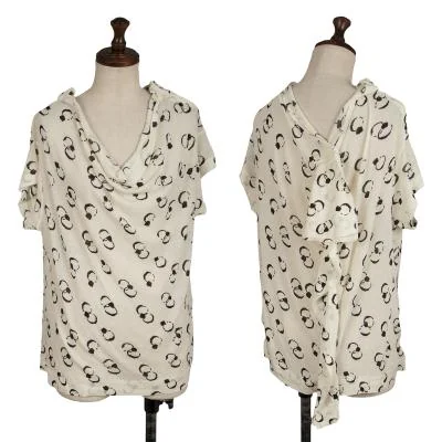 Y's Printed Drape Neck T shirt