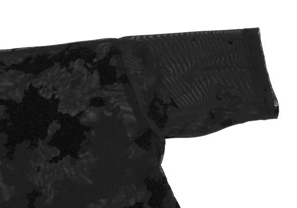 Y's Poly Flocked Print See-through T shirt K-145814_005