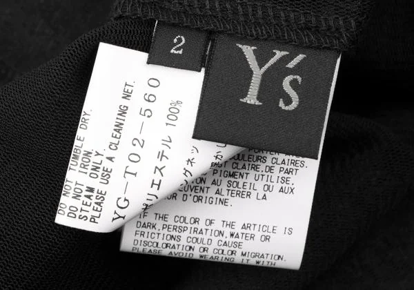Y's Poly Flocked Print See-through T shirt K-145814_014