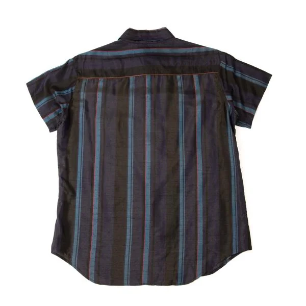 Y's Silk Blend Striped Short Sleeve Shirt K-145820_013