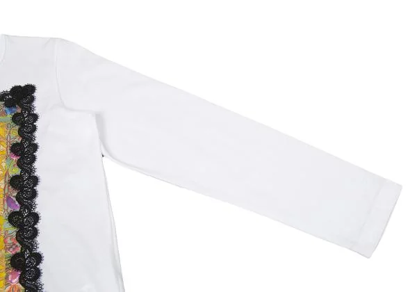 トリコ コムデギャルソン トリコスペシャルtricot COMME des GARCONS tricot Special レース装飾プリントカットソー 白S K-145863_007