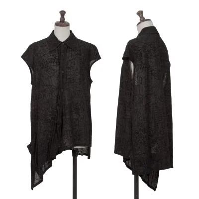 Y's Flocky Printed Sleeveless Blouse