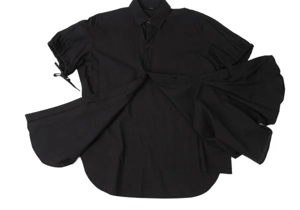 Y's Sleeve Drawstring Pocket Design Short Sleeve Shirt K-145906_015
