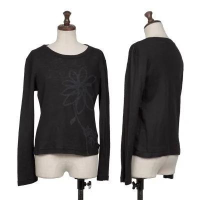 Y's Floral Printed Wool Knit Top