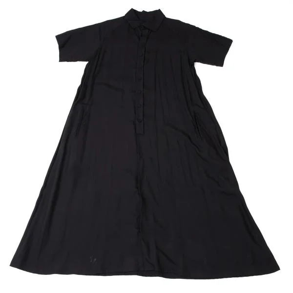 Y's Flat Collar Flare Short Sleeve Shirt Dress K-145929_002